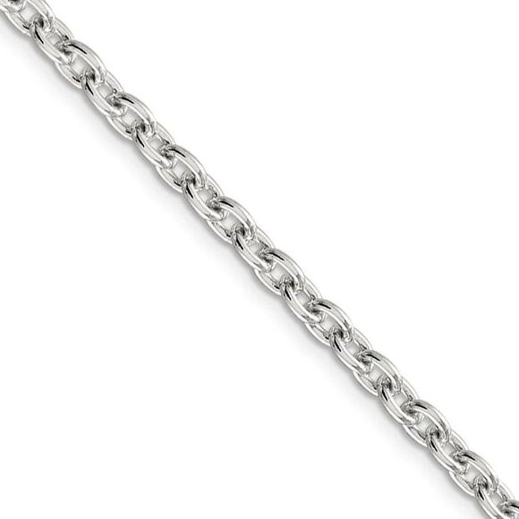 4.5mm Sterling Silver Classic Solid Cable Chain Necklace 20 Inch